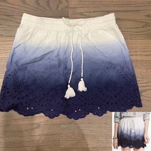 EXPRESS DIP DYED EYELET TRIM SKIRT